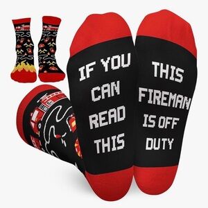 Fireman Themed Off Duty Socks -OS